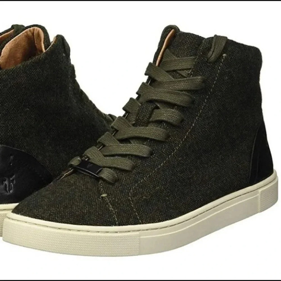 Frye Women’s Ivy Olive Wool Lace Up High Top - Picture 1 of 10